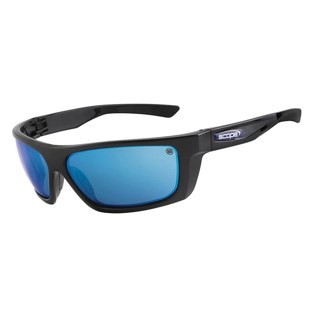 Flash Jet Black Gloss Blue Mirror Lens