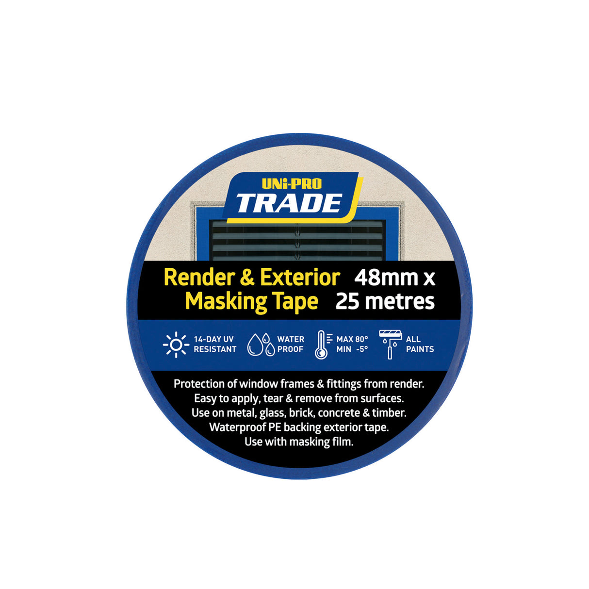 UNi-PRO Trade 14 Day Render and Exterior Masking TapeUNi-PRO Trade 14 Day Render & Exterior Masking Tape