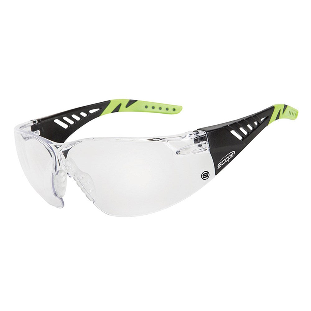 Biosphere Black/Lime Green Temple AF/AS Clear Lens