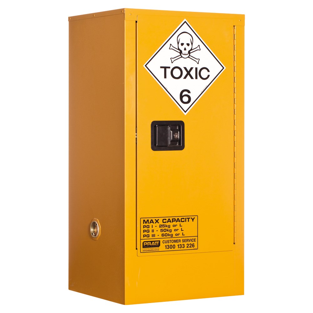 TOXIC SUBSTANCE STORAGE CABINET: 60L - 1 DOOR - 2 SHELVES