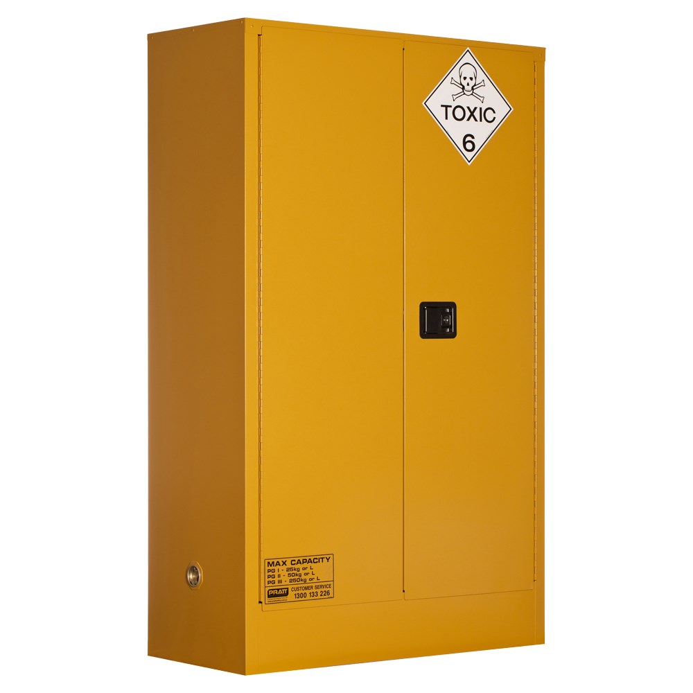 TOXIC SUBSTANCE STORAGE CABINET: 250L - 2 DOORS - 3 SHELVES