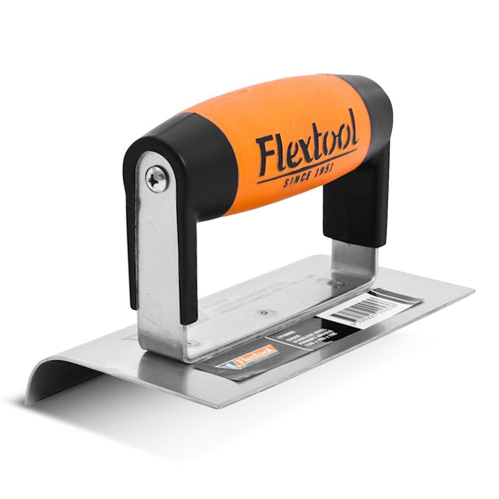 Flextool Concrete Edger  Bull Nose ProSoft Grip  Size: 140 mm width x 200 mm length x 20 mm radius x 19 mm depth