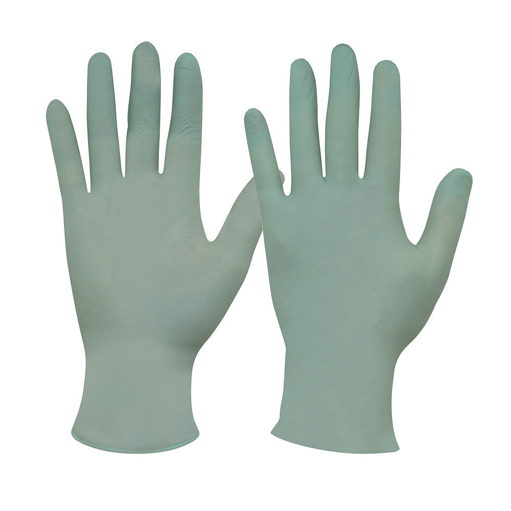 Biodegradable Disposable Green Nitrile Powder Free Gloves Large