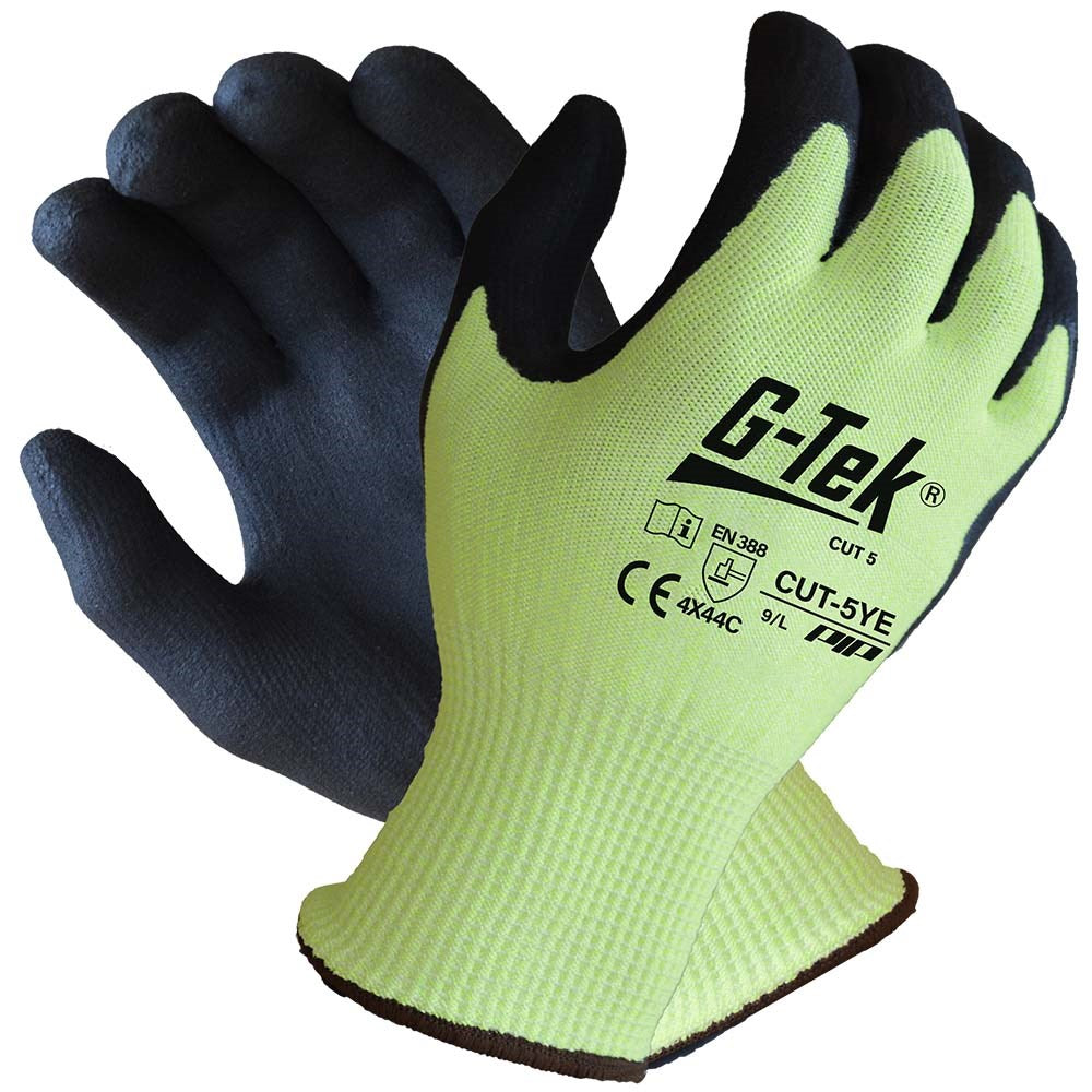 G-TEK CUT 5 HI VIS GLOVES SIZE 8