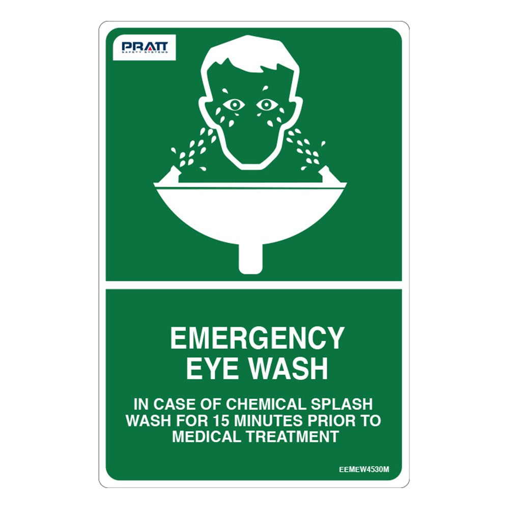 Emergency Eyewash Sign 450mm x 300mm Metal