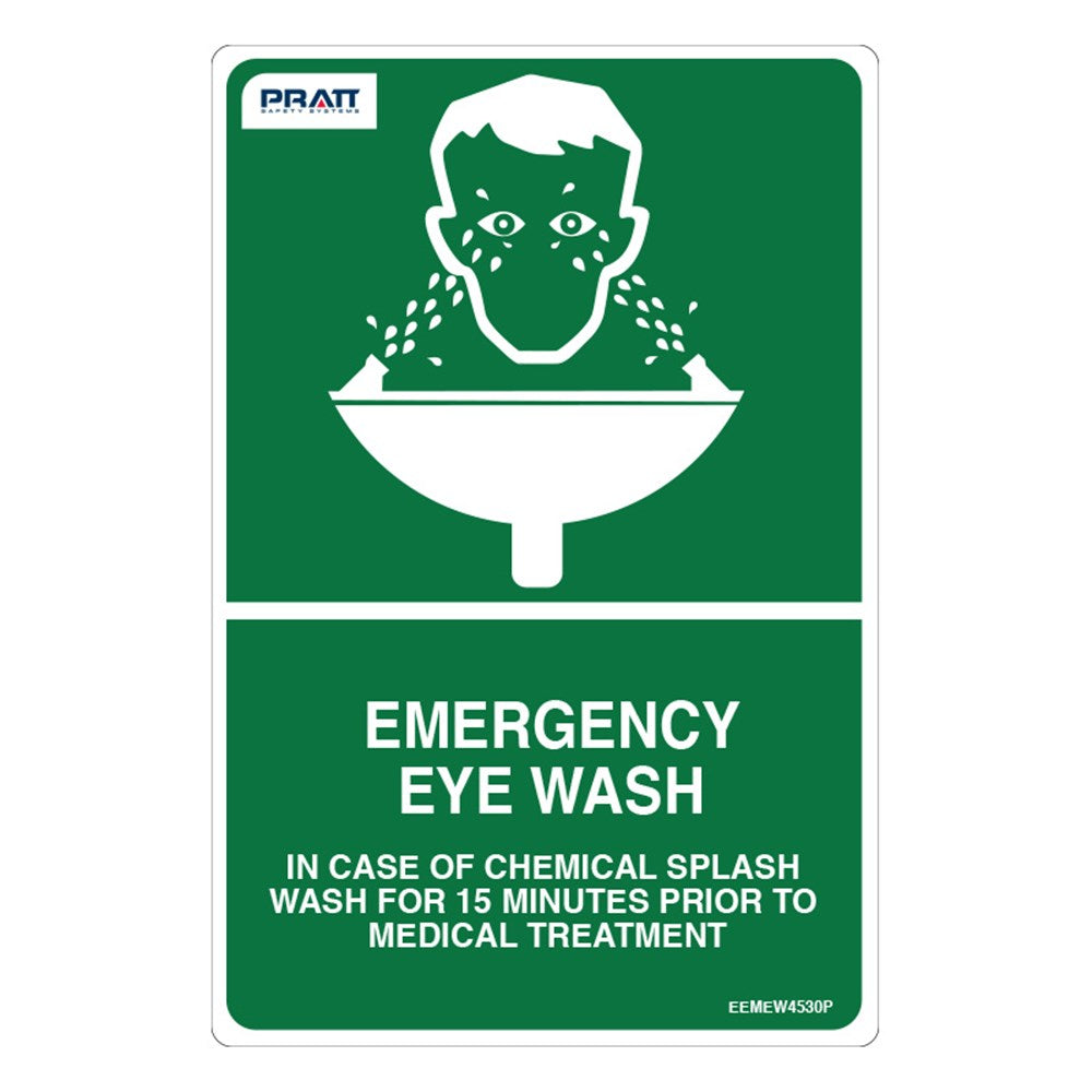 Emergency Eyewash Sign 450mm x 300mm Poly