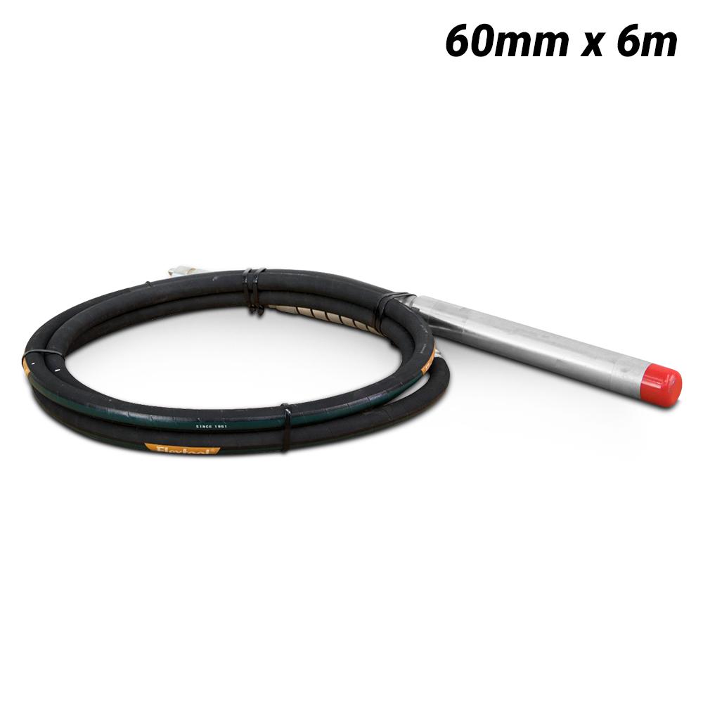 Flextool Flexshaft Concrete Vibrator FVP60R-6 - Rubber Tip