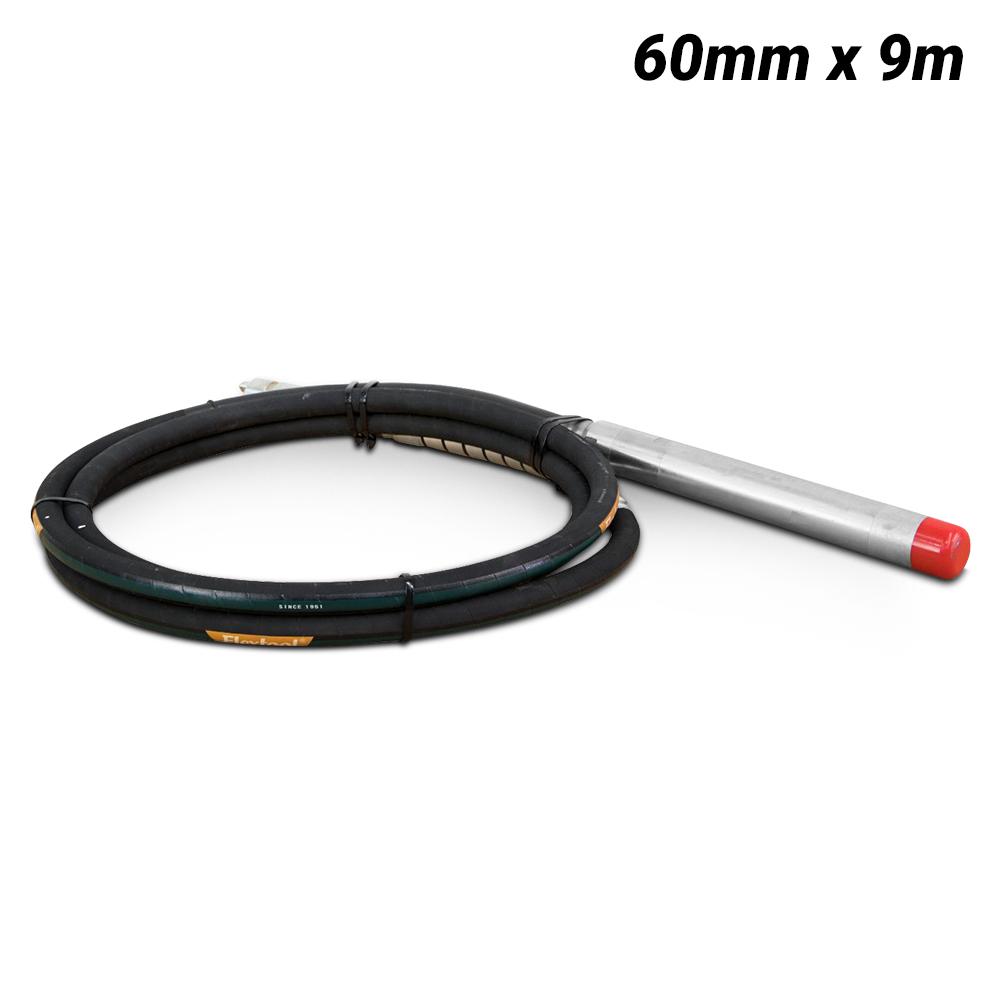 Flextool Flexshaft Concrete Vibrator FVP60R-9 - Rubber Tip