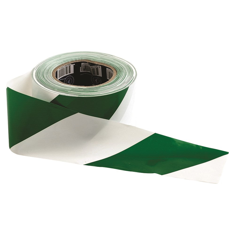 Barricade Tape - 100m x 75mm Green & White