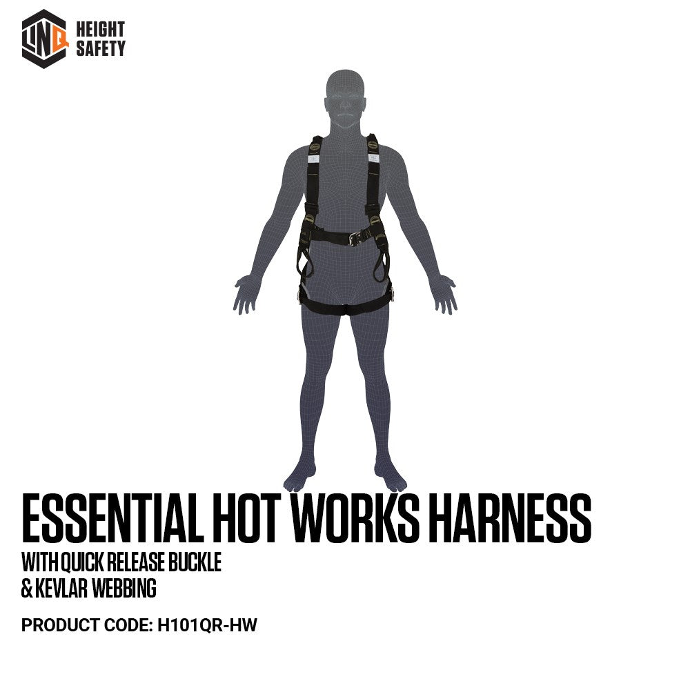 Essential Hot Works Harness with Quick Release Buckle & Kevlar Webbing (M-L)