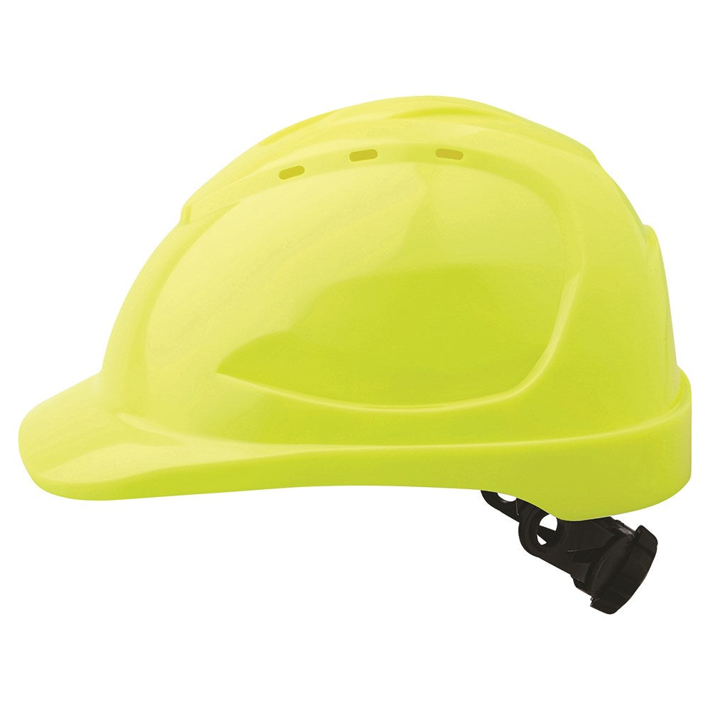 V9 Hard Hat Vented Ratchet Harness - Fluro Yellow