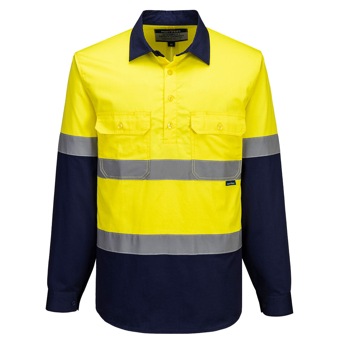 Hi-Vis Contrast Closed Front Shirt L/S