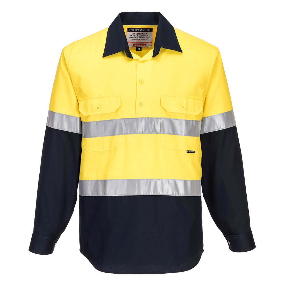 Hobart Hi-Vis Contrast 1/2 Button Shirt L/S