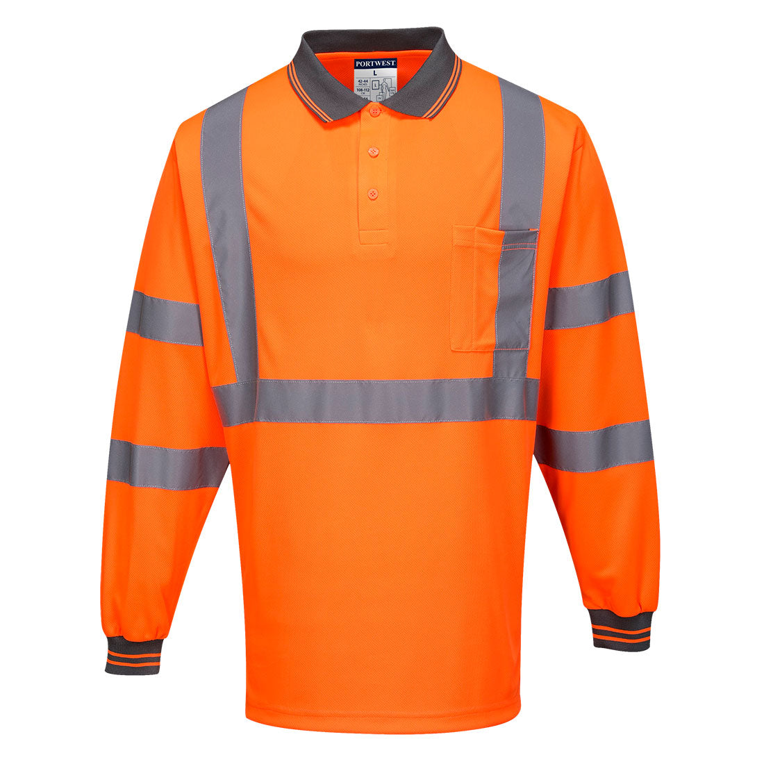 Hi-Vis X Back Polo Shirt L/S
