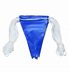 Bunting Flags 30m Roll 45 Triangles195mm X 165mm X 30m Blue