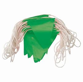 Bunting Flags 30m Roll 45 Triangles195mm X 165mm X 30m Green