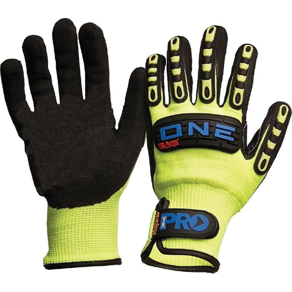 Arax ONE Nitrile Foam / Cut Resistant Liner Rubber Back Gloves Size 7