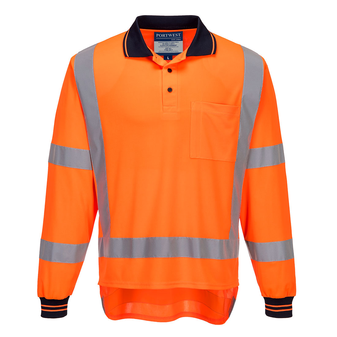 TTMC-W17 Hi-Vis X Back Polo Shirt L/S