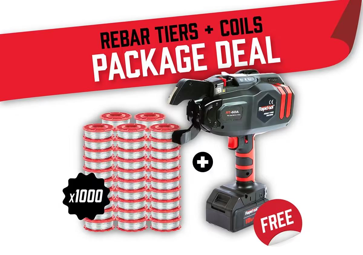 Free RT-60A Rebar Tier + 20 Cartons Wire Package Deal “ TWG-1000B