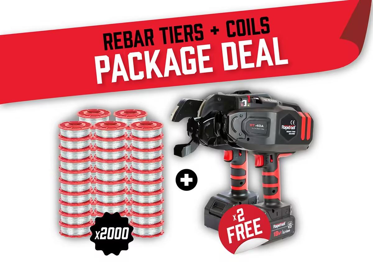 Free RT-40A & RT-60A Rebar Tier + 40 Cartons Wire Package Deal“ TWG-2000E