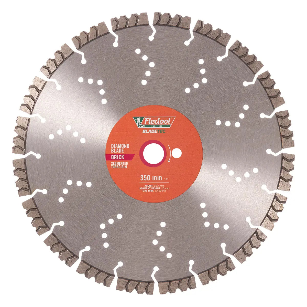 BLADETEC DIAMOND BLADE BRICK Segmented Turbo Rim 350 mm 14"
