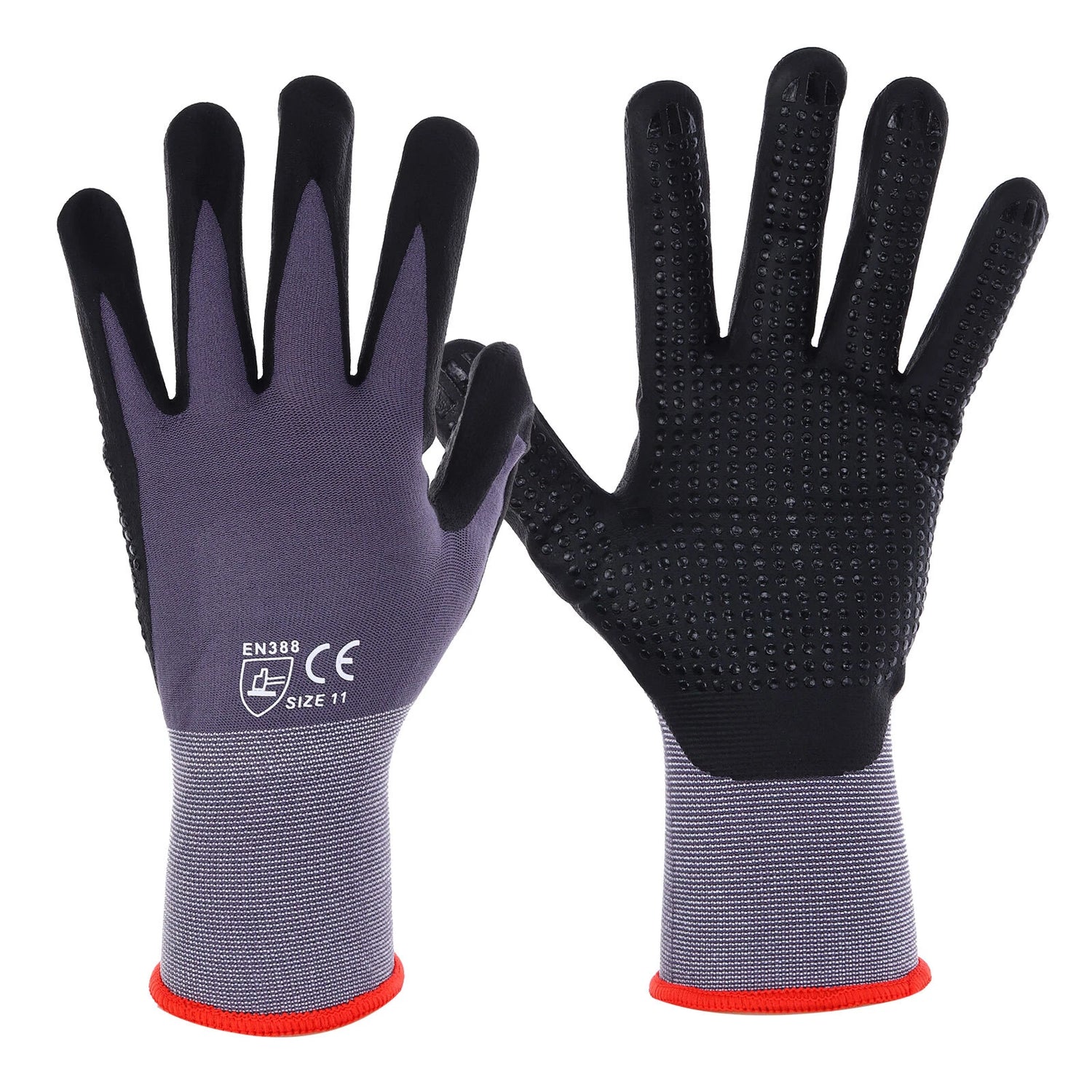 NITRILE GLOVES - 5 PR PACK - XL SIZE (GREY)