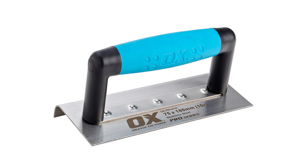 OX Pro Narrow Edging Trowel 10mm Radius- 75 x 180mm / 3in x 7in