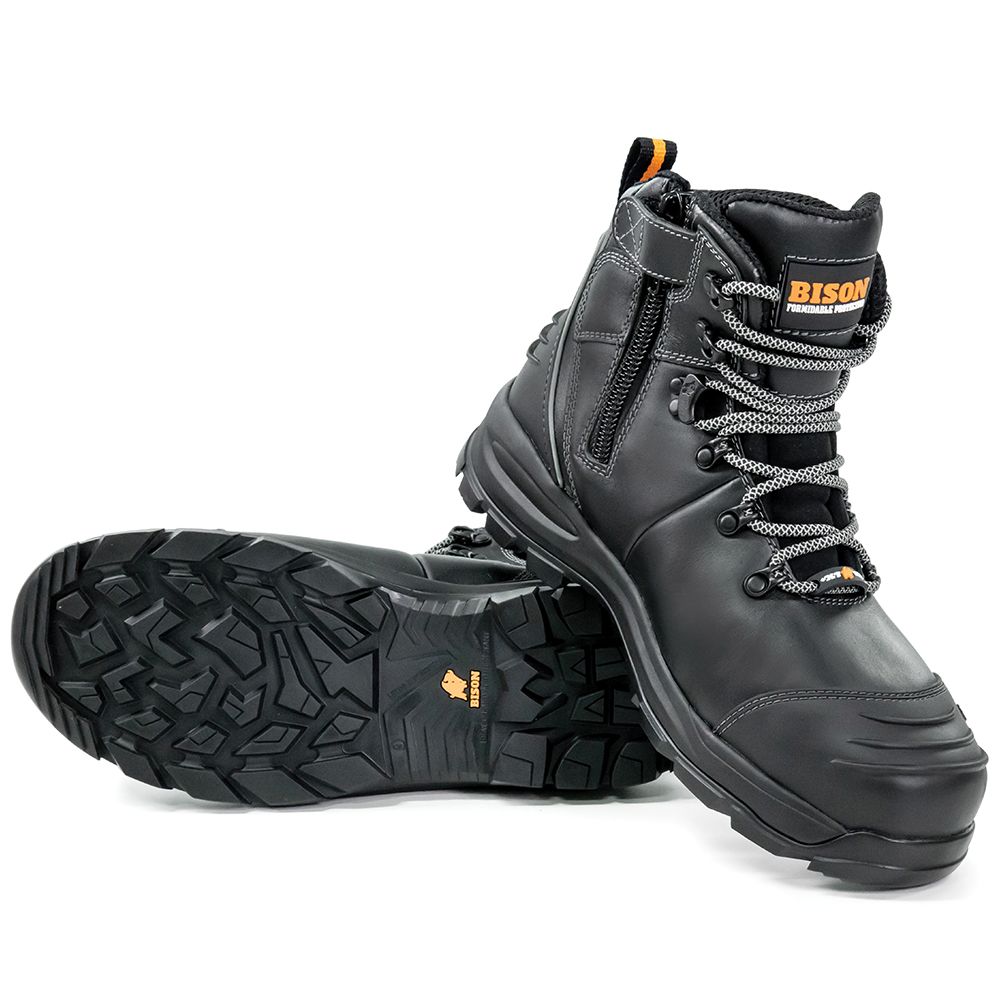 Bison XT Zip Side Lace Up Safety Boot