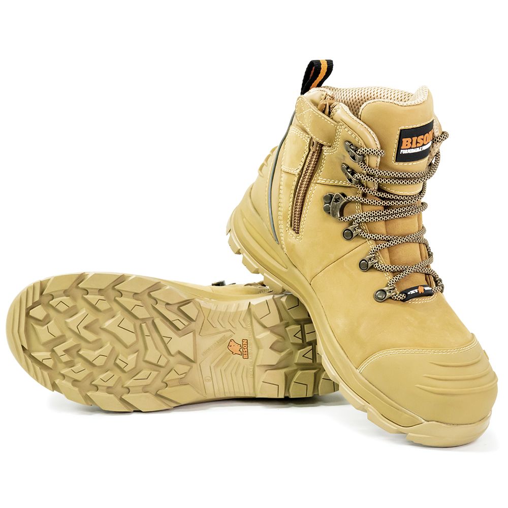 Bison XT Zip Side Lace Up Safety Boot