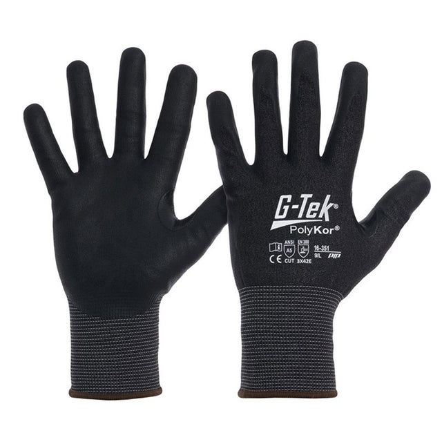 G-TEK POLYKOR BAREHAND BLENDED CUT E GLOVE SIZE 10