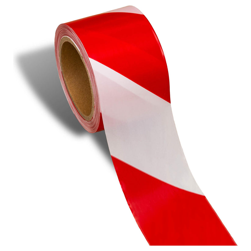 Barrier Tape 
75mm X 100m roll Red/White