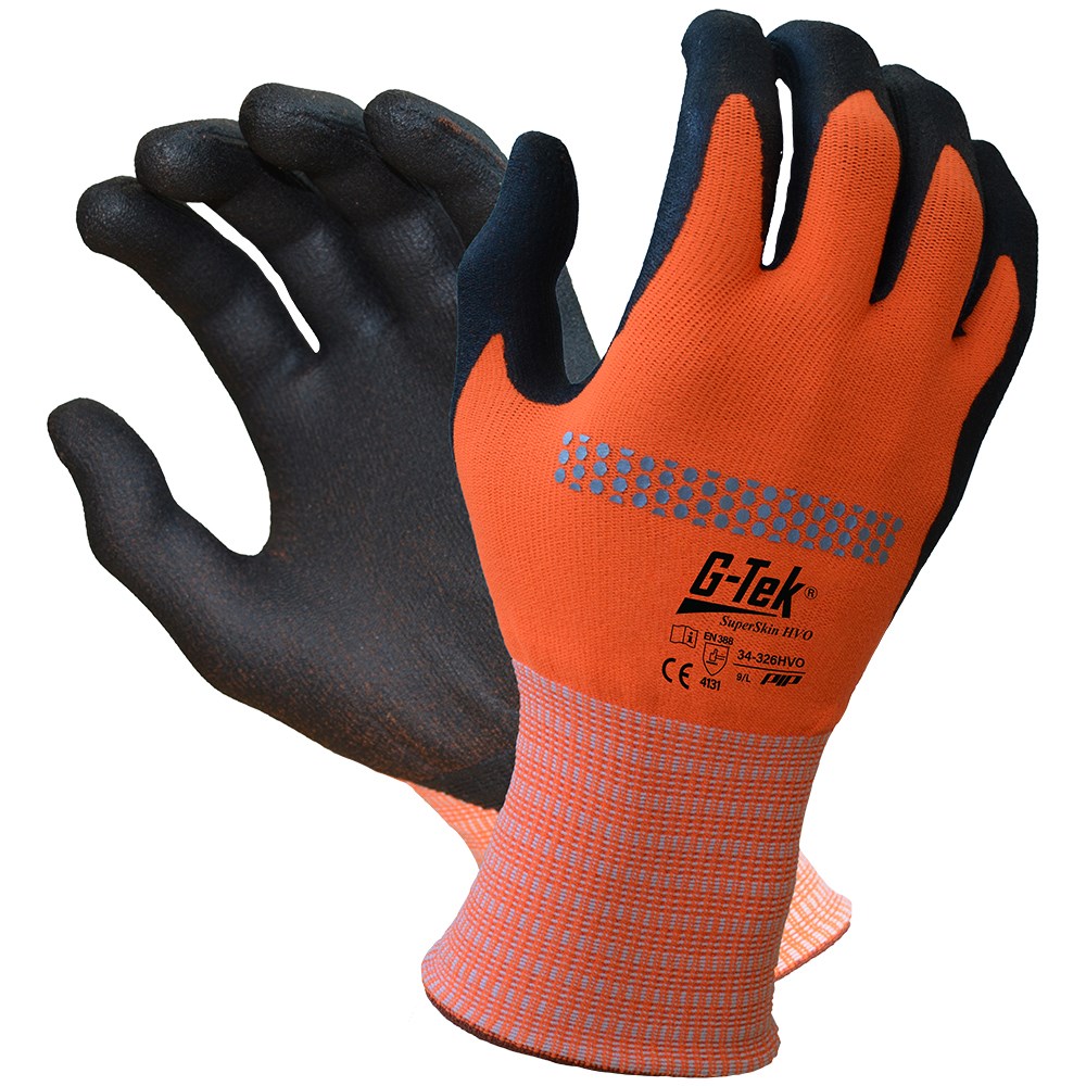 G-TEK SUPERSKIN HI VIS ORANGE GLOVE SIZE 7