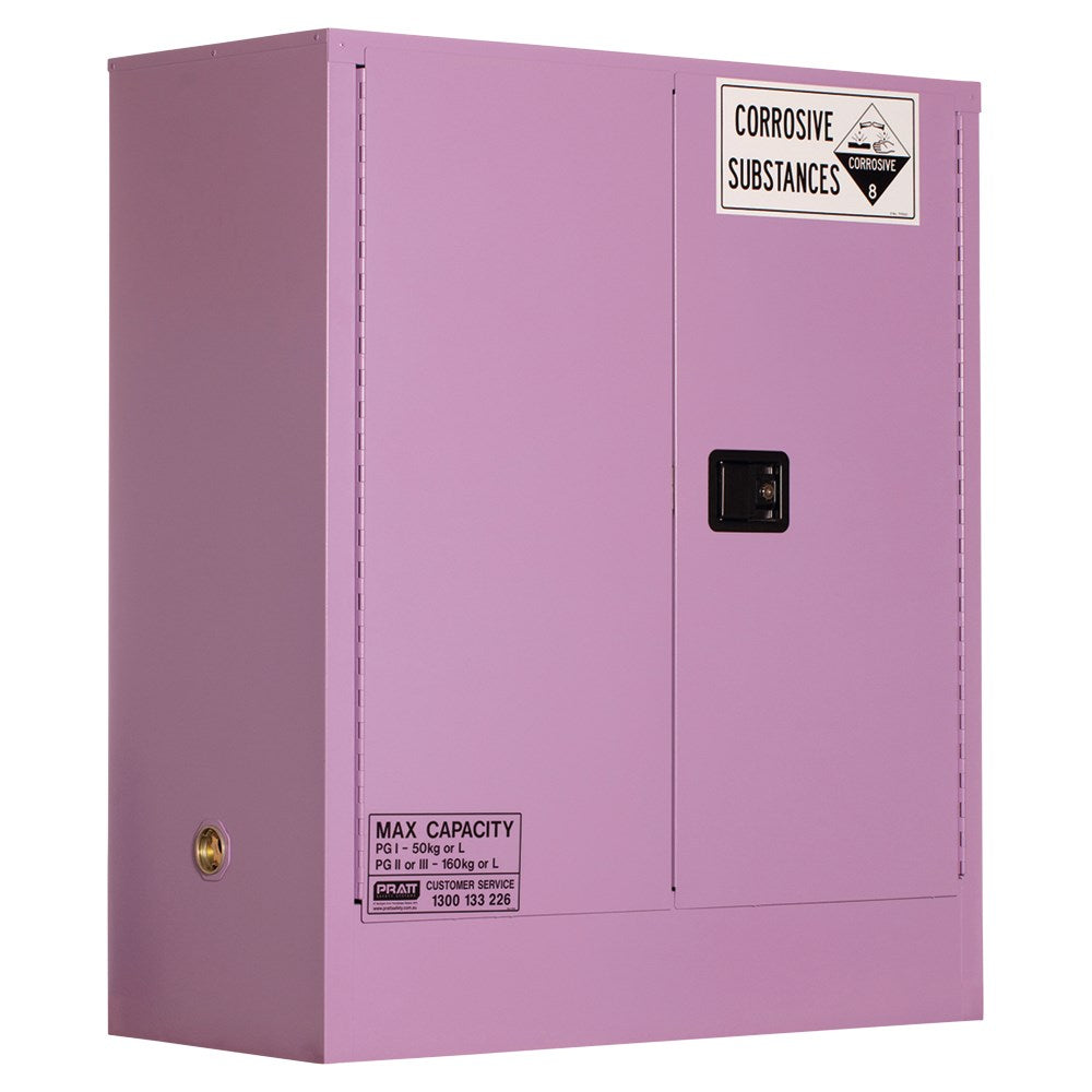 CORROSIVE SUBSTANCE STORAGE CABINET: METAL - 160L - 2 DOORS - 2 SHELVES