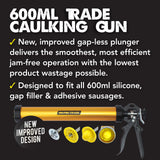 UNi-PRO Trade Aluminium Sausage Caulking Gun 600ml