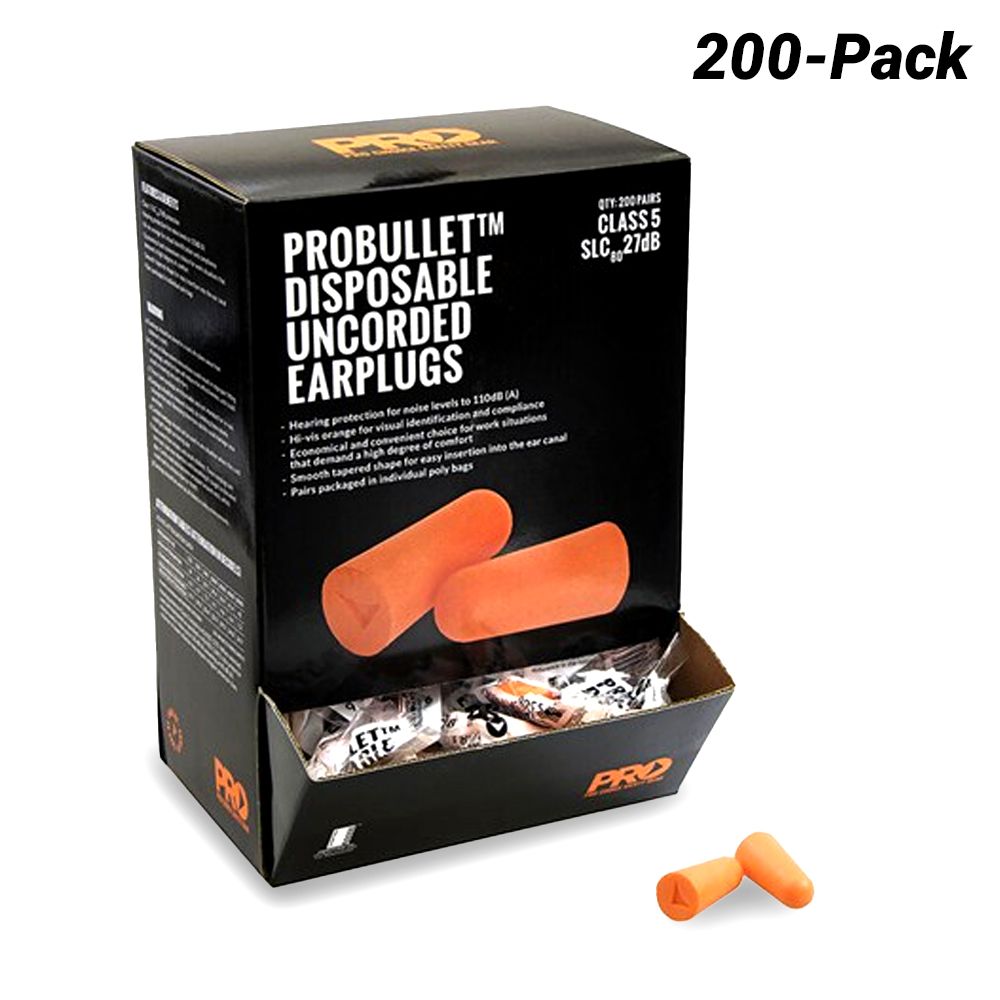 Probullet Disposable Uncorded Earplugs (200 Pairs)