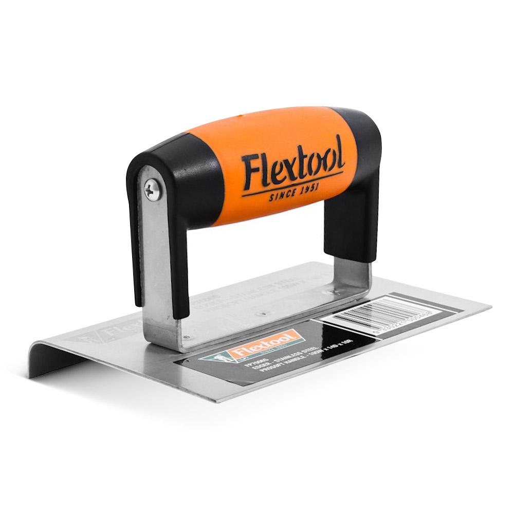 Flextool Concrete Edger  Bull Nose ProSoft Grip  Size: 75 mm width x 140 mm length x 19 mm radius x 19 mm depth