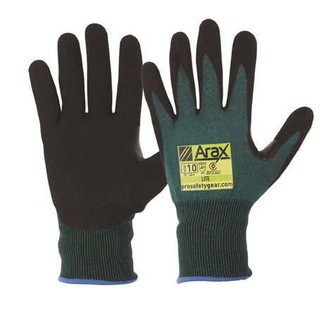 Arax Green Nitrile Sand Dip Palm Size 10