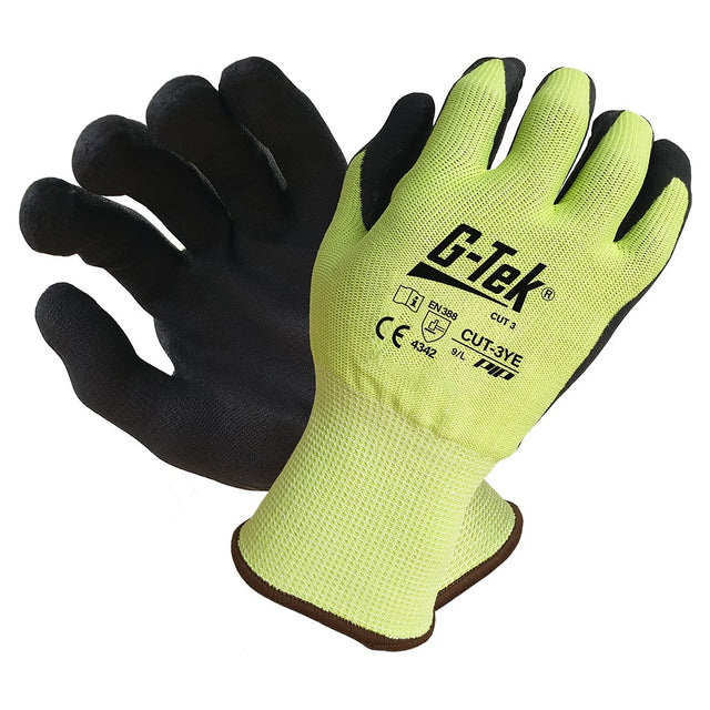 G-TEK CUT 3 HI VIS GLOVES SIZE 8