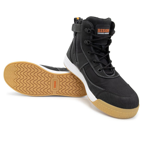 Dune Low Cut Zip Side Lace Up Safety Boot Black 5