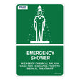 Emergency Shower Sign 450mm x 300mm Metal