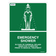 Emergency Shower Sign 600mm x 450mm Metal