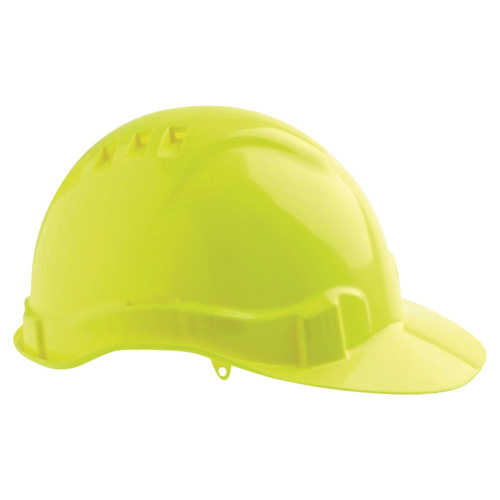 V6 Hard Hat Vented Pushlock Harness - Fluro Yellow