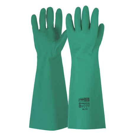 45cm Green Nitrile Gauntlet Gloves Medium (8)