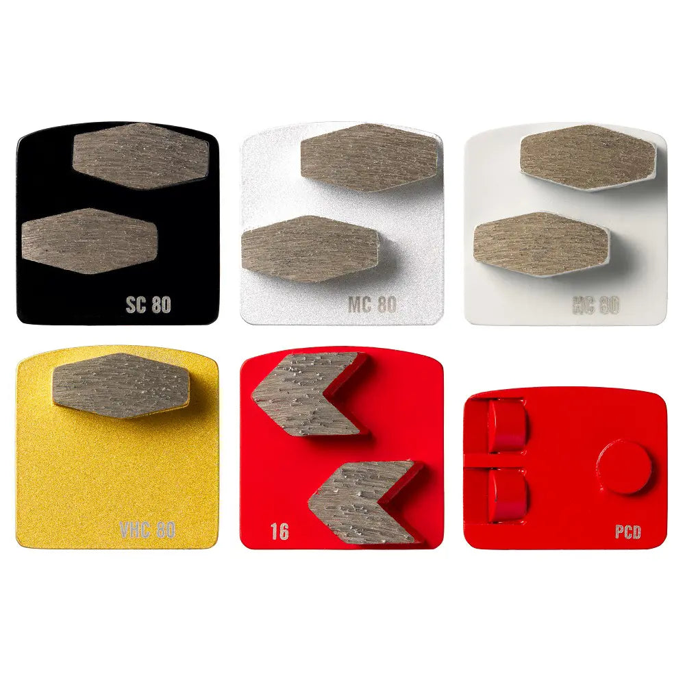 Flextool BladeTec Easy Lock Grinding Shoes Soft concrete application - Diamond grit size: 16 grit