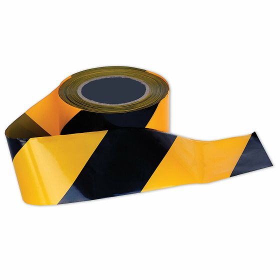 Barrier Tape 
75mm X 100m roll Yellow/Black